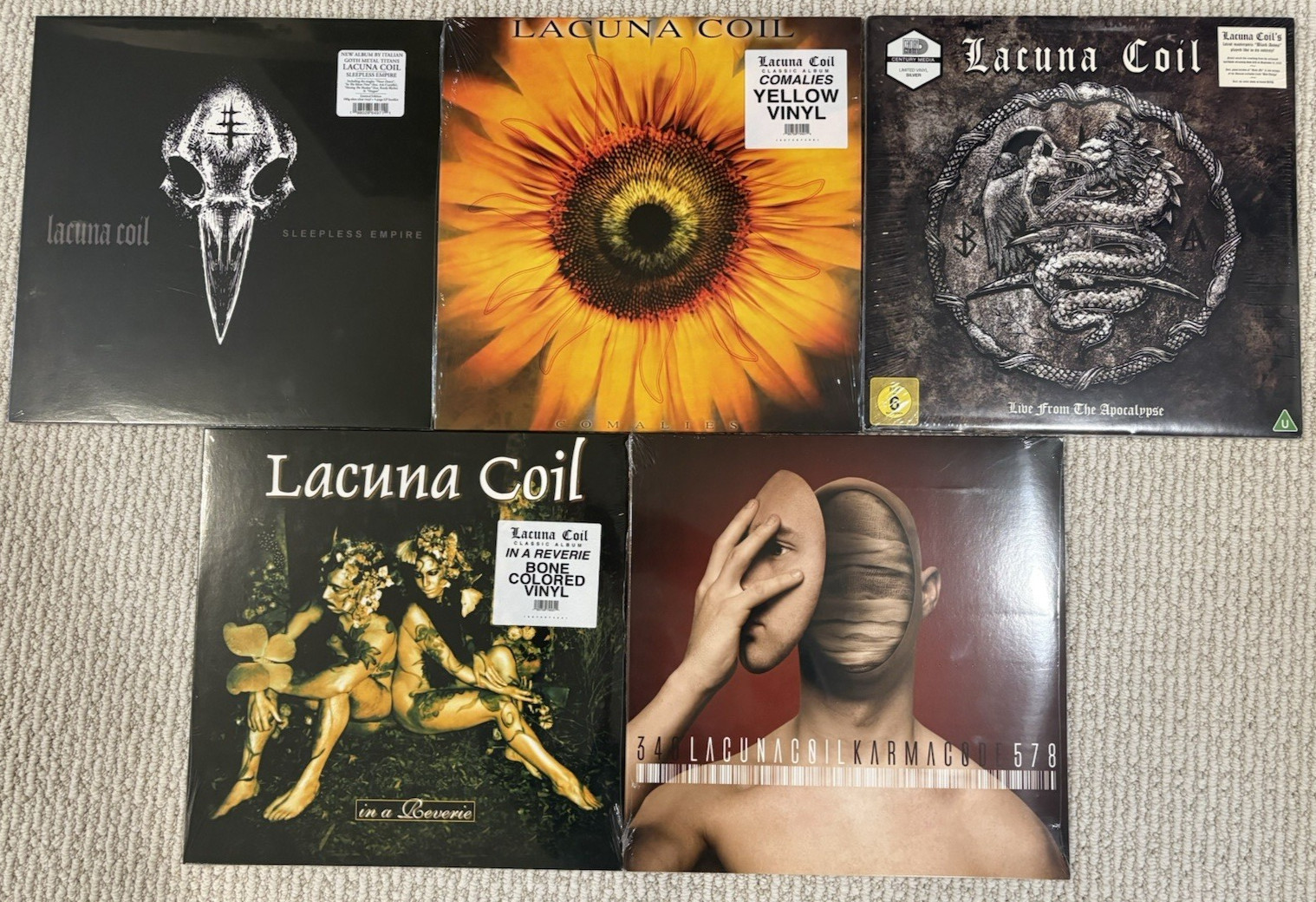 LACUNA COIL 5LP Lot All Ltd Ed Colored Vinyl BRAND NEW & SEALED