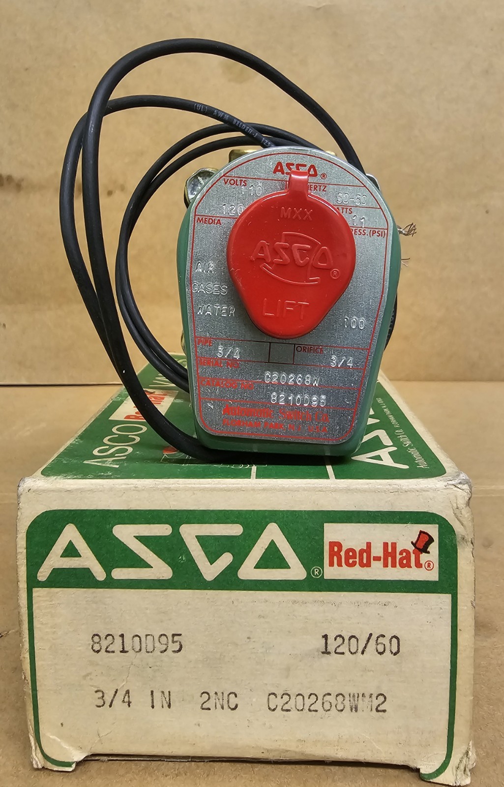 Asco Red-Hat 8210D95 2NC 3/4 Asco Red-Hat 8210D95 2NC 3/4
