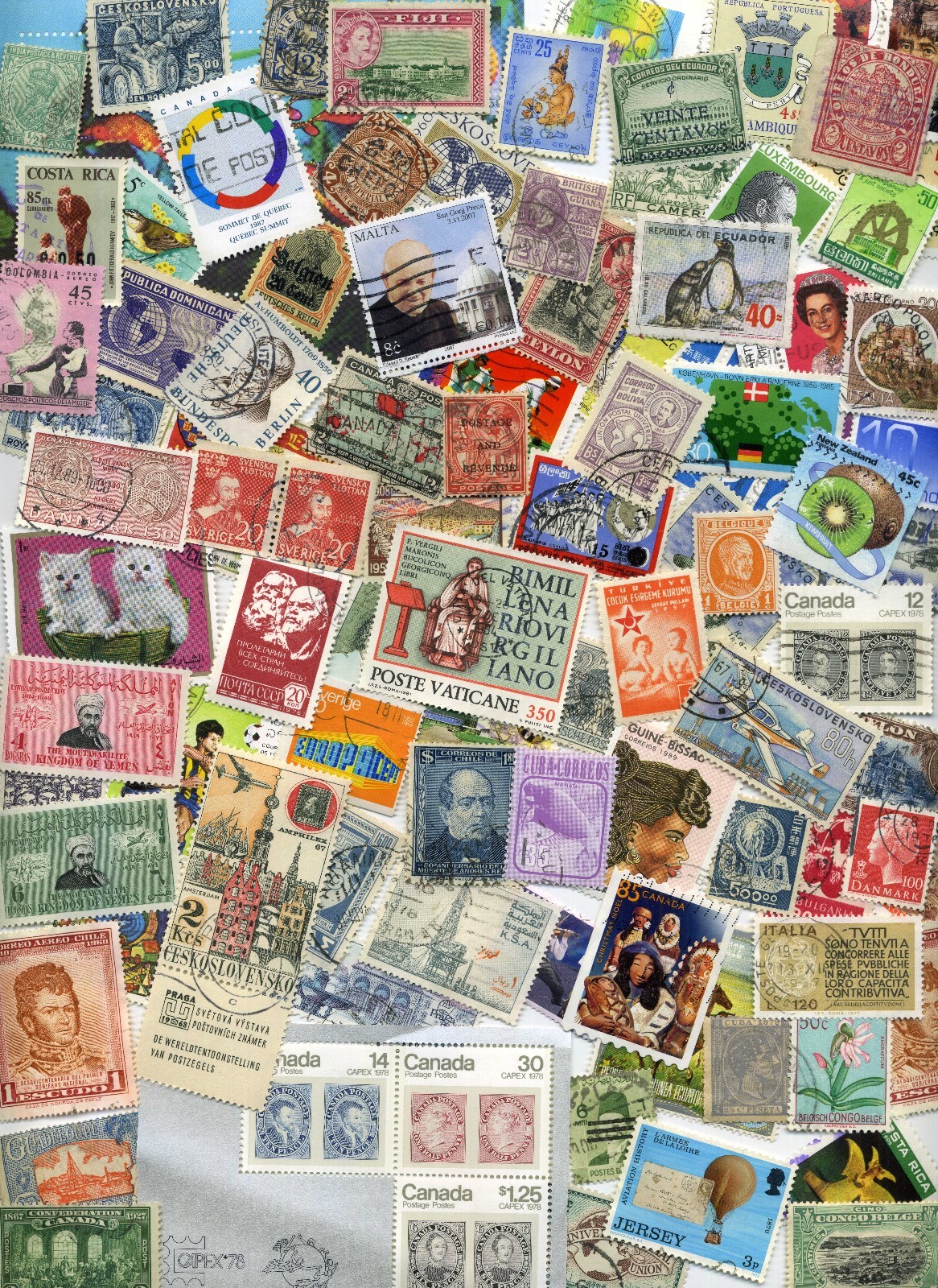 FOREIGN Stamp MIX OFF PAPER 500+  From Old Collections With HUGE BONUS