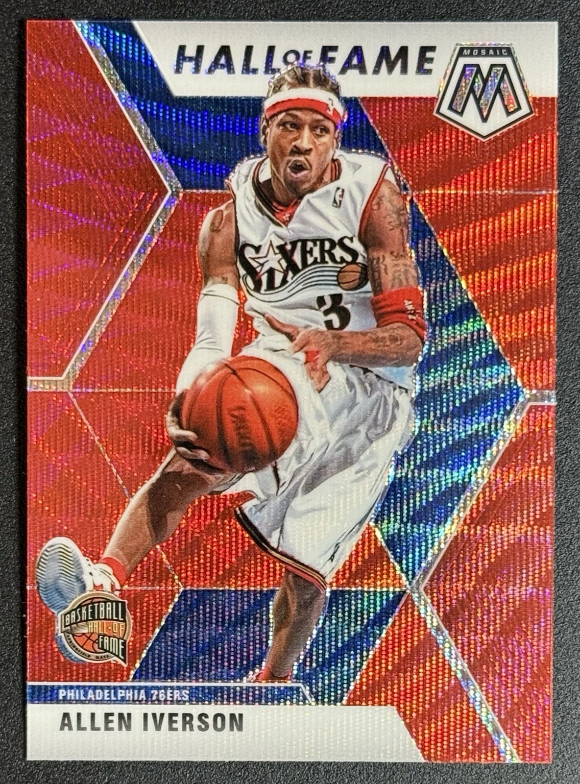 2019 Panini Mosaic Hall of Fame Tmall Red Wave Prizm Allen Iverson #287 HOF