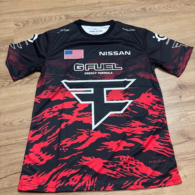 Faze Clan x GFUEL Pro Team Jersey Red Black Tiger Camo Size Small Jason Lacy Faze Clan x GFUEL Pro Team Jersey Red Black Tiger Camo Size Small Jason Lacy