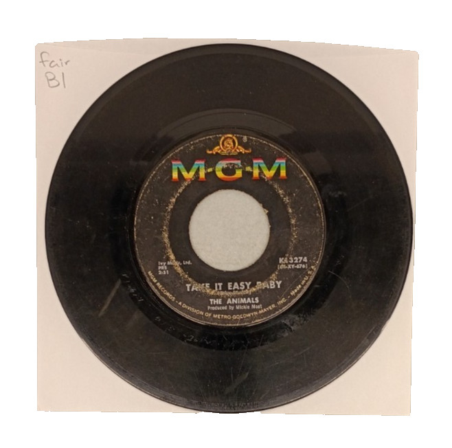 The Animals I\'m Crying/Take It Easy Baby 45 rpm Single
