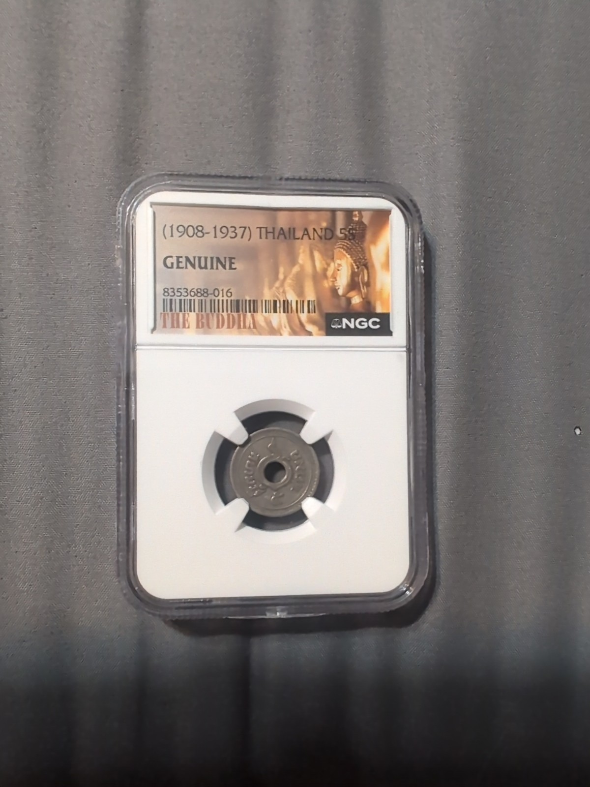  (1908-1937) Thailand 5S NGC Genuine The Buddha label