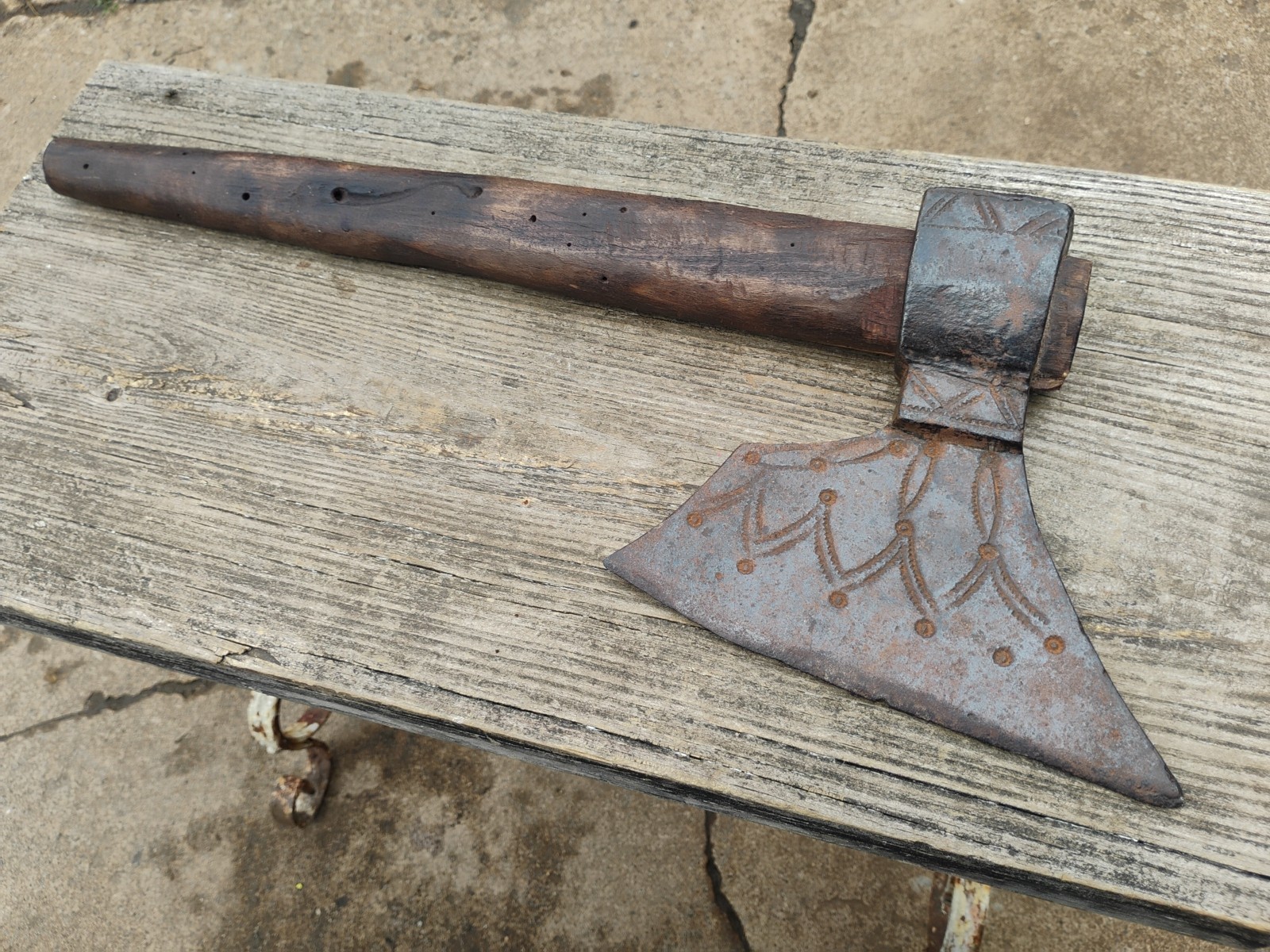 Early Antique 17-1800s Forged European Scandinavian Hewing Axe Goose Wing Early Antique 17-1800s Forged European Scandinavian Hewing Axe Goose Wing
