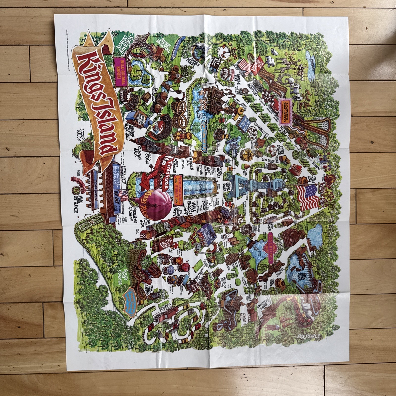 VINTAGE 1978 KINGS ISLAND AMUSEMENT PARK SOUVENIR MAP POSTER HANNA BARBERA 18x21 VINTAGE 1978 KINGS ISLAND AMUSEMENT PARK SOUVENIR MAP POSTER HANNA BARBERA 18x21