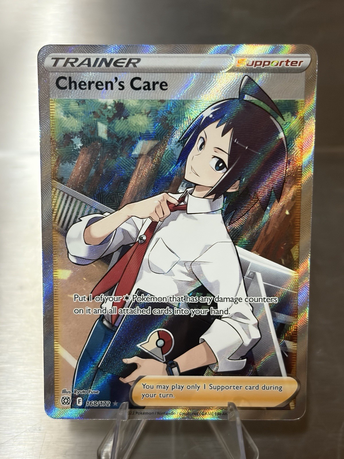 Cheren\'s Care 168/172 Pokemon TCG SWSH09: Brilliant Stars Ultra Rare Full Art NM