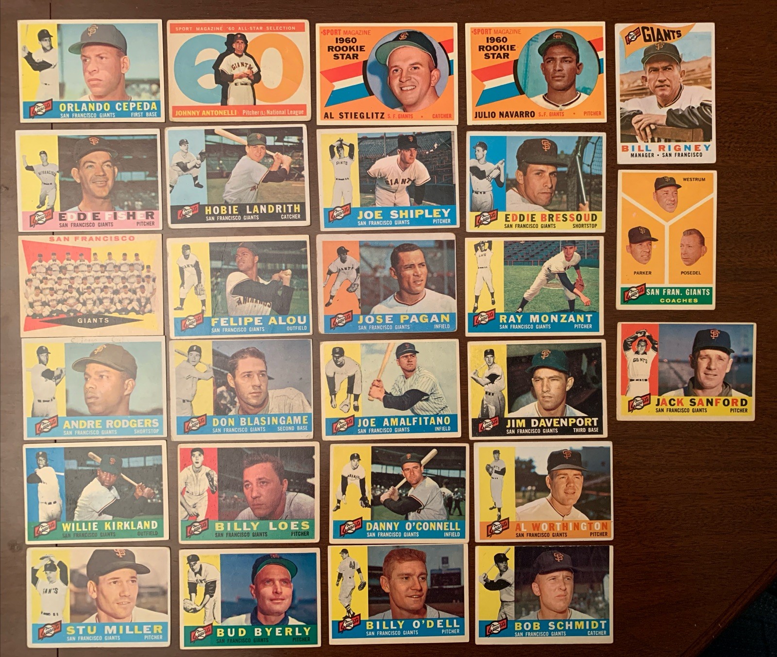 1960 Topps MLB Baseball SF San Fran Giants STAR CARDS Cepeda/High# Antonelli(27) 1960 Topps MLB Baseball SF San Fran Giants STAR CARDS Cepeda/High# Antonelli(27)