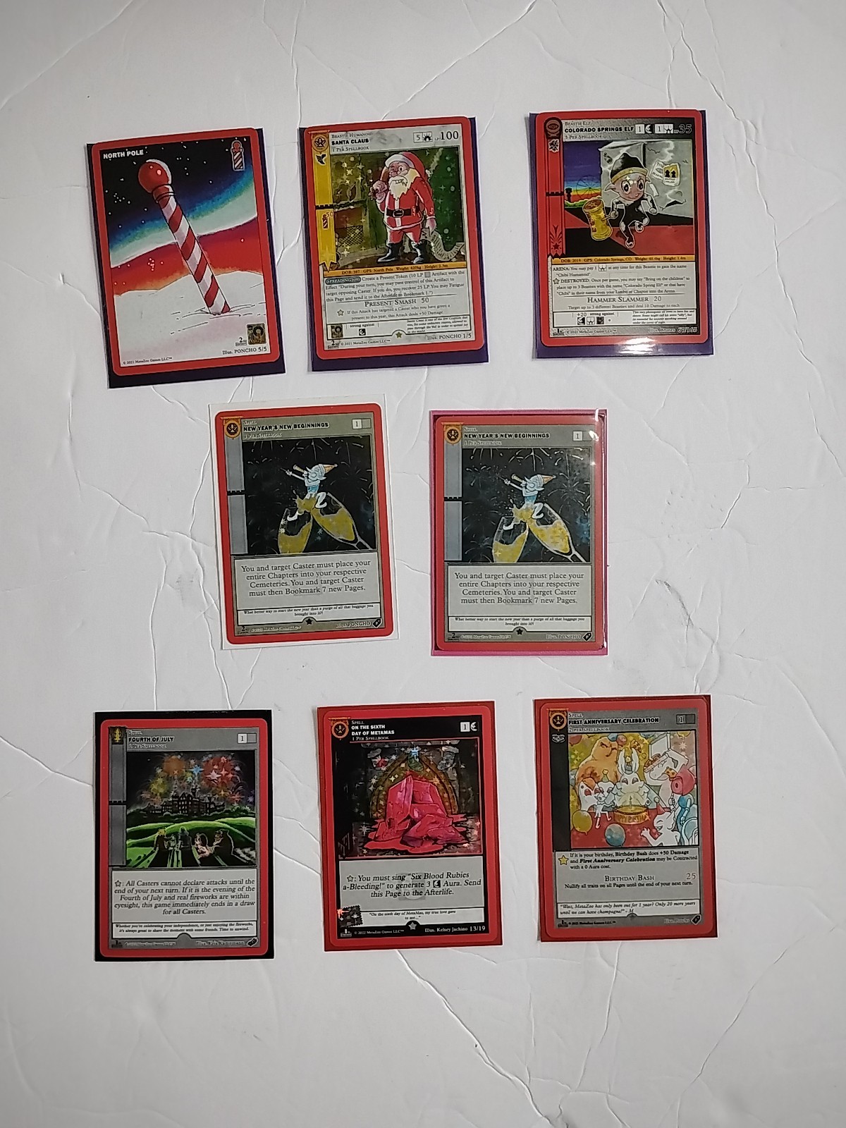 MetaZoo 1st Ed HOLIDAY PROMO Lot - 8 Cards - Metamas, Birthday, New Year, July 4 MetaZoo 1st Ed HOLIDAY PROMO Lot - 8 Cards - Metamas, Birthday, New Year, July 4