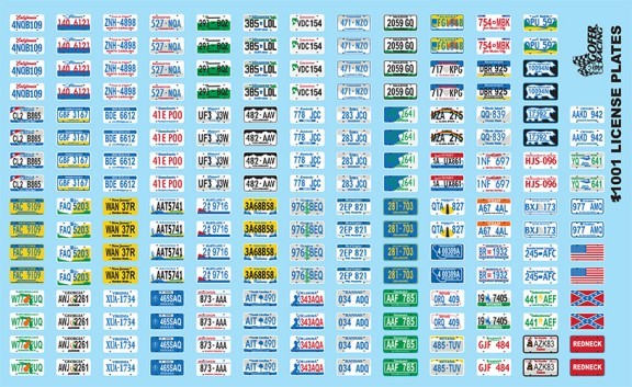 Gofer Racing 11001 Licence Plate Decal 1:24 New