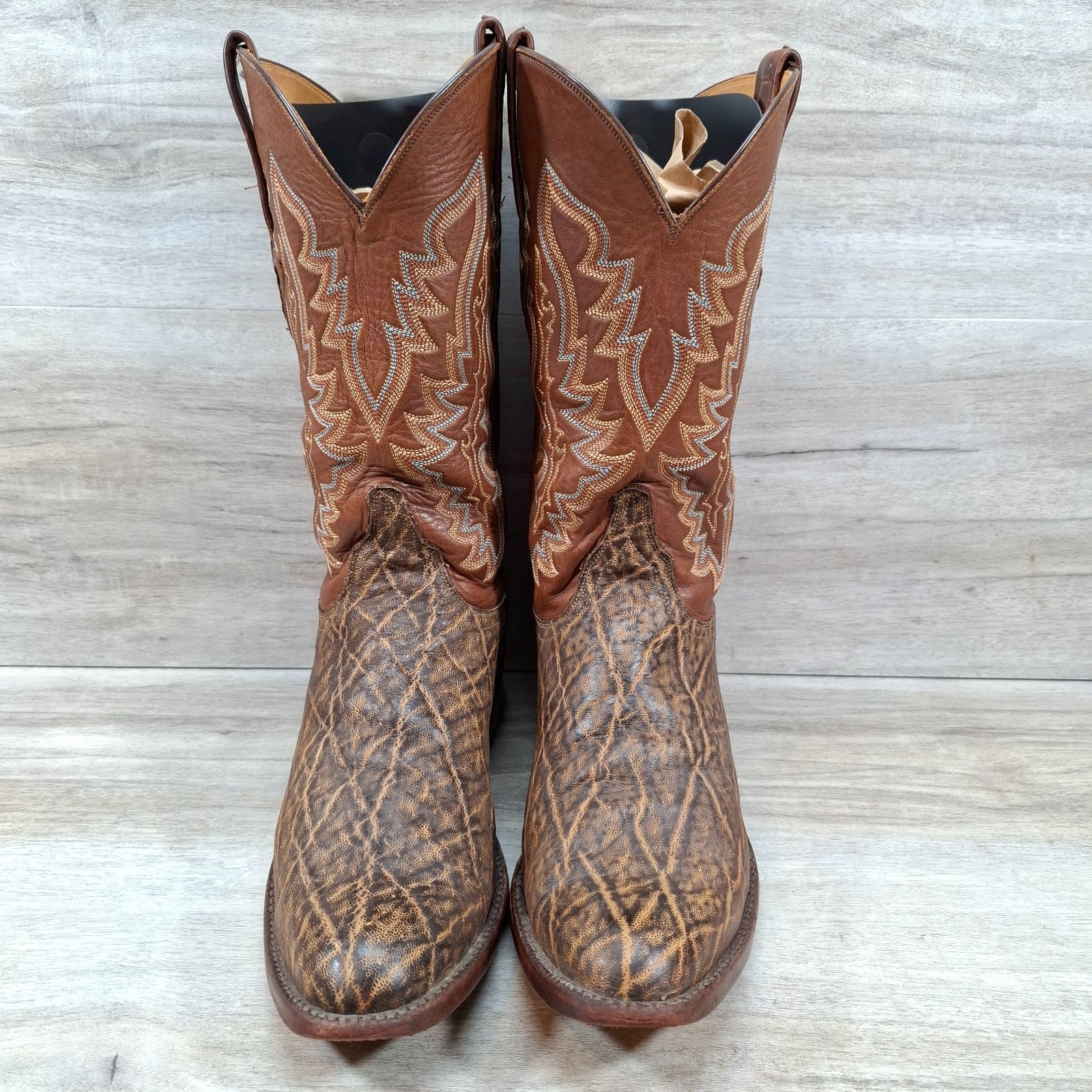 Lucchese Classics GY Exotic Western Boots Men 10 D Brown Cowboy