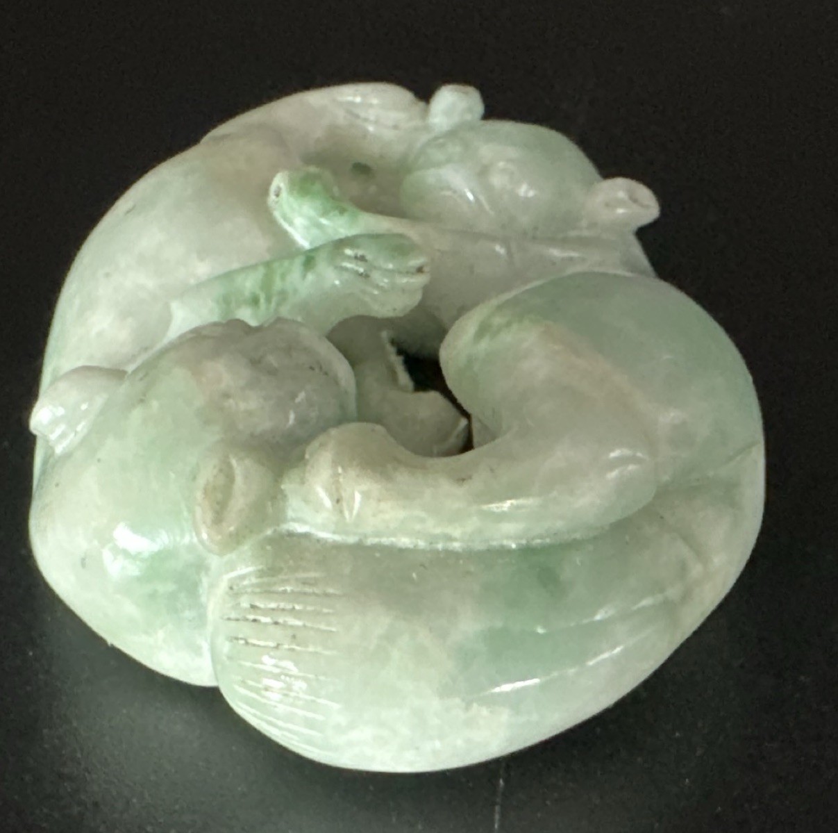 Asian Hand Carved Jade monkey pendant 