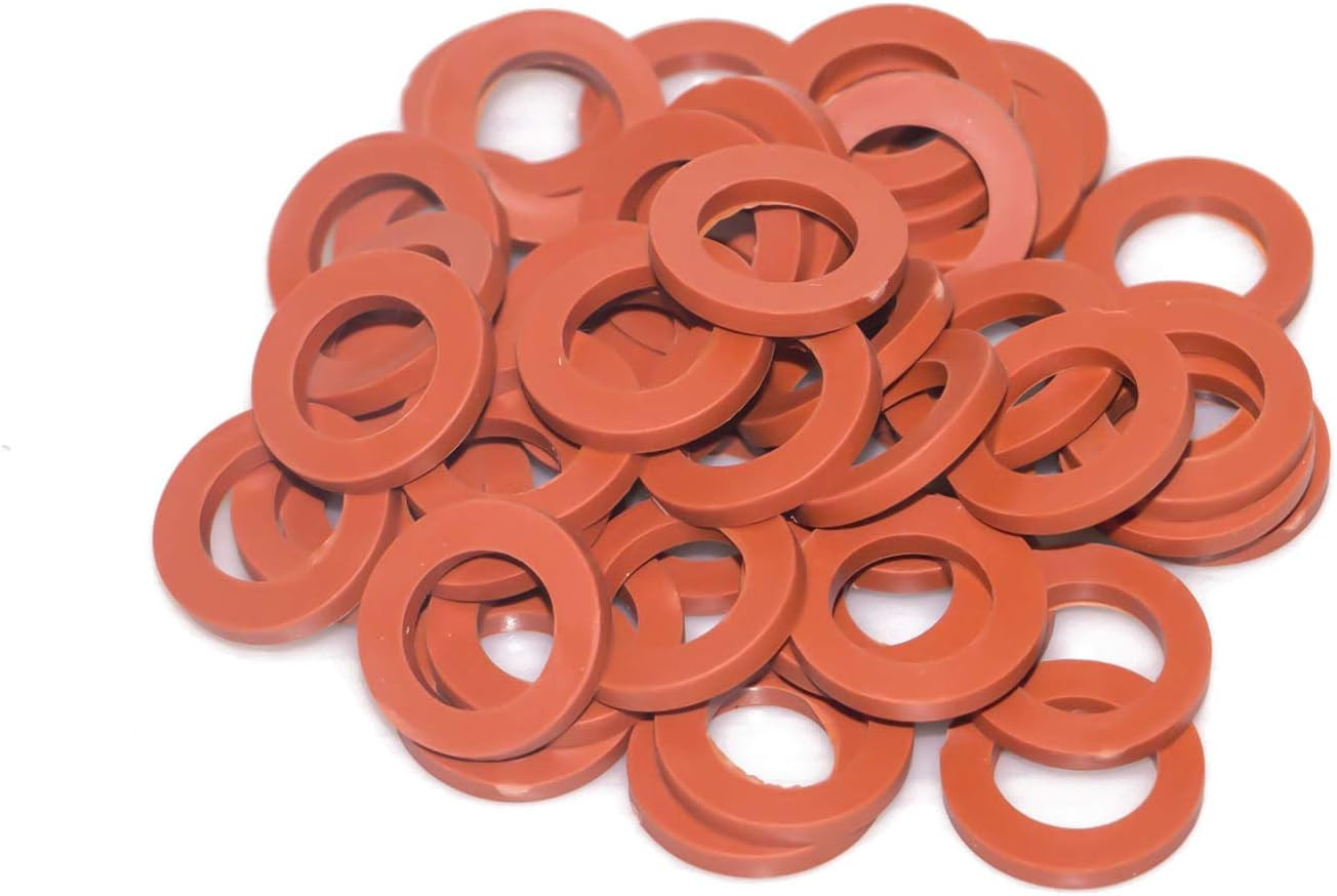 Juego de 50 Arandelas de Goma para Manguera de Jardin de 3/4 Pulgadas Color Rojo