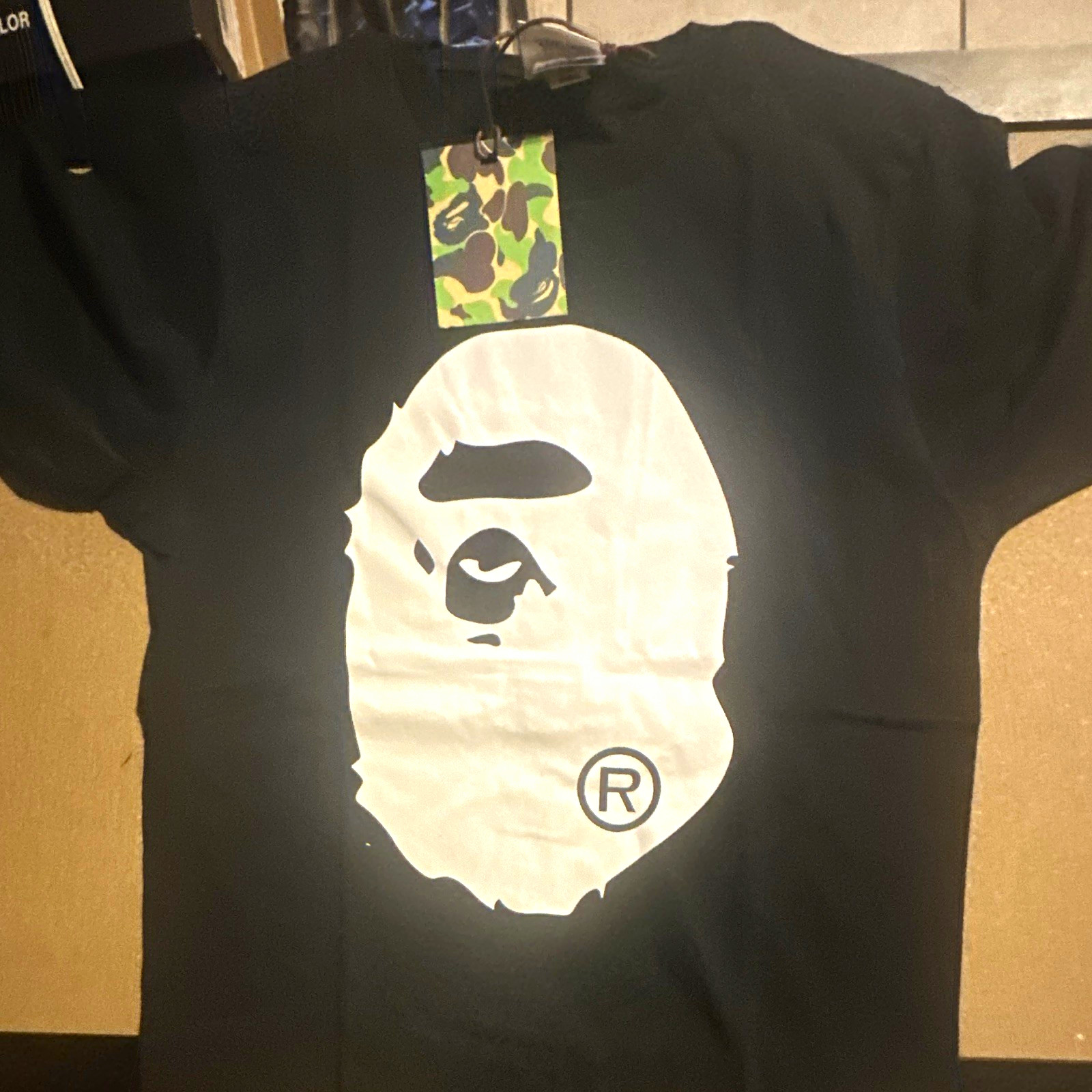 A Bathing Ape BAPE Black/White Ape Head Logo Graphic Tee Crew Neck Men’s S
