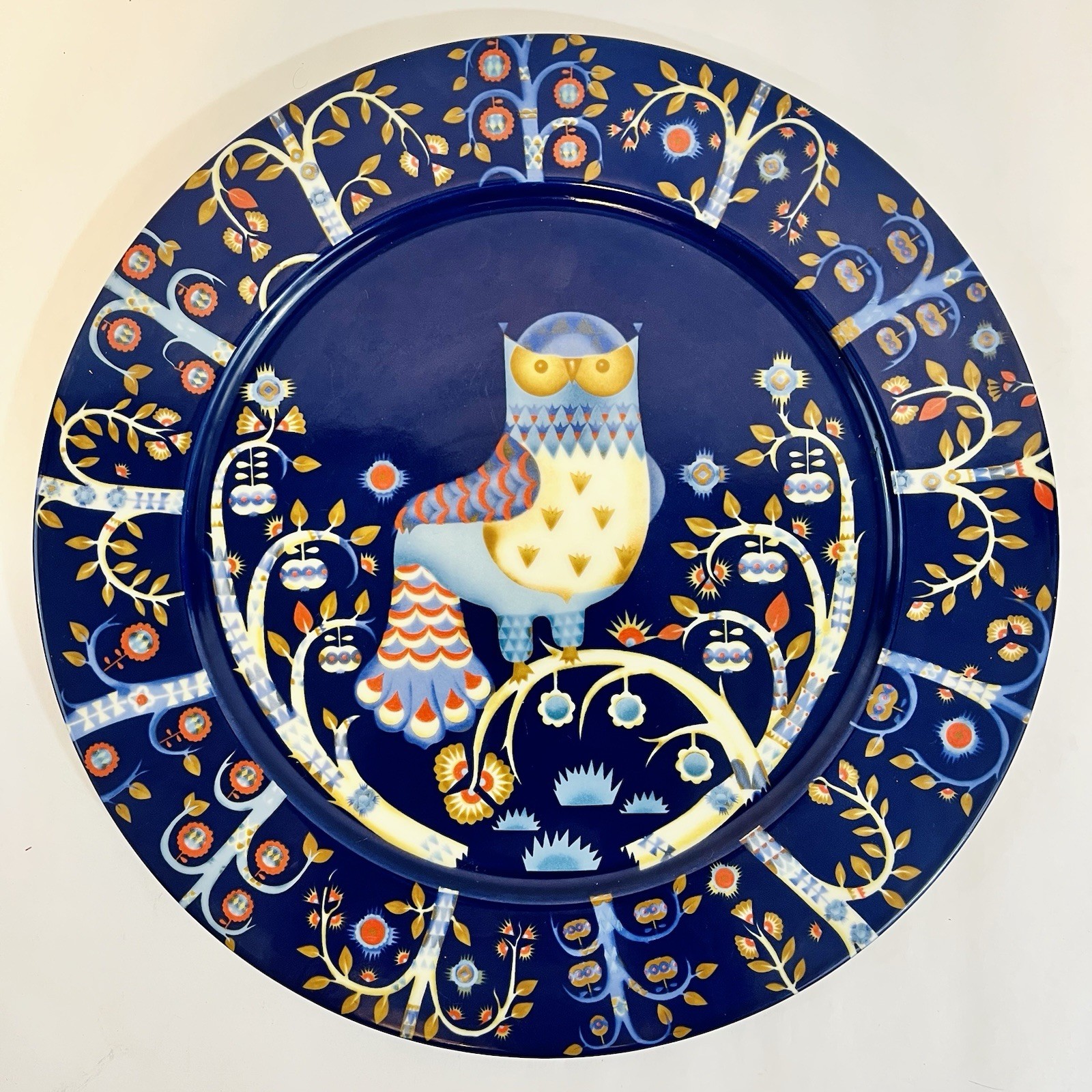 Iittala Taika Blue Owl Klaus Haapaniemi Dinner Plate - EUC