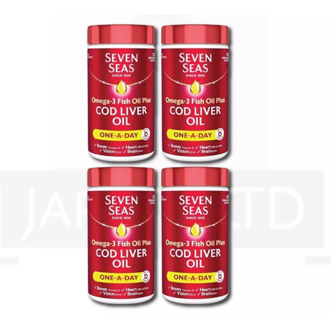 Seven Seas Pure Cod Liver Oil 120 Capsules-PACK OF 4 Seven Seas Pure Cod Liver Oil 120 Capsules-PACK OF 4