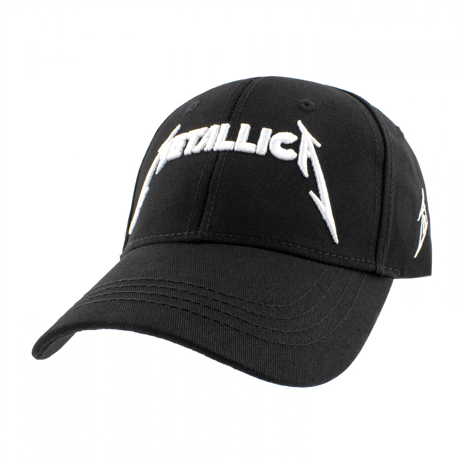Metallica 3D Embroidered Logo Black Colorway Adjustable Hat Black