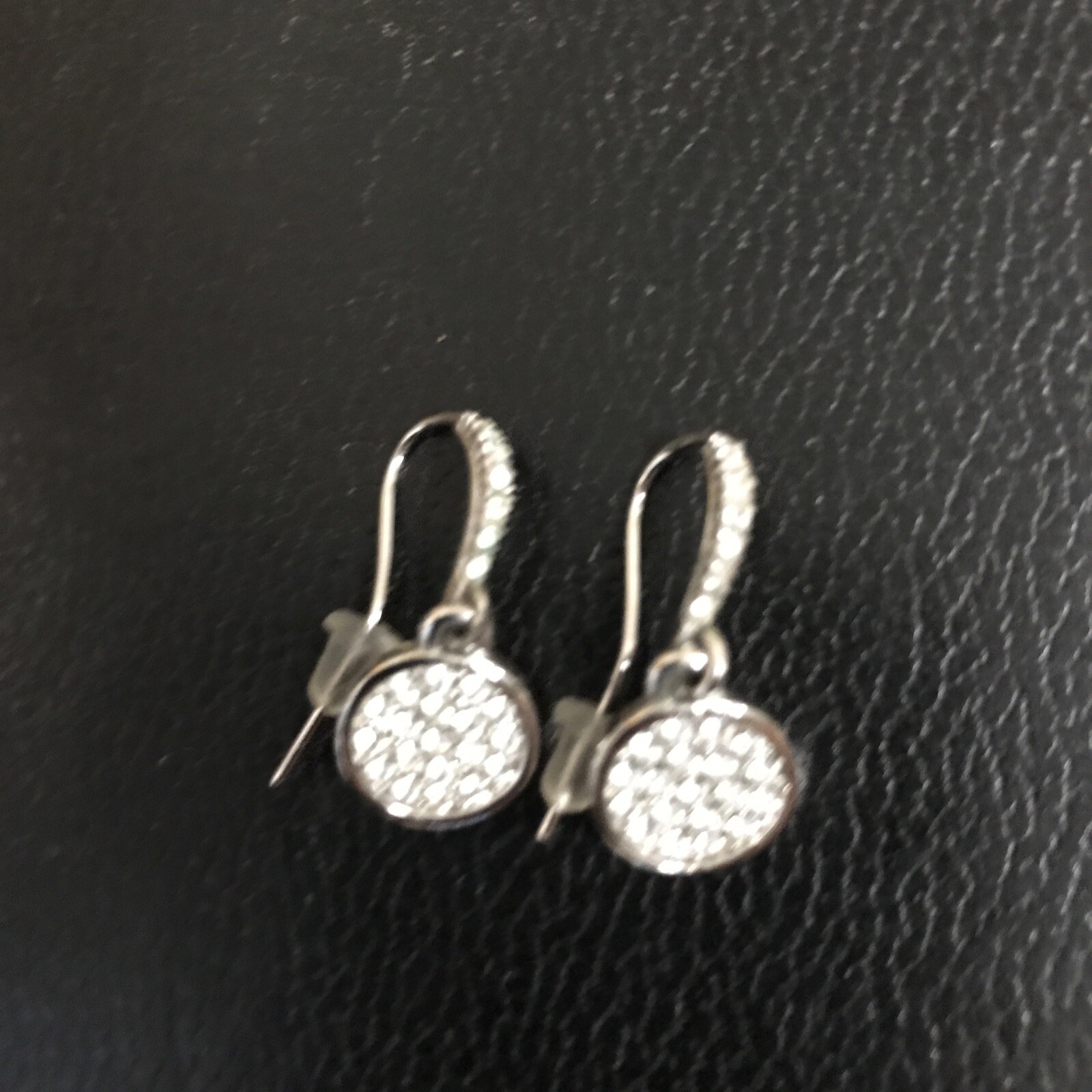 Lia Sophia Earrings Rhinestone Pave Silver Tone Lovely 