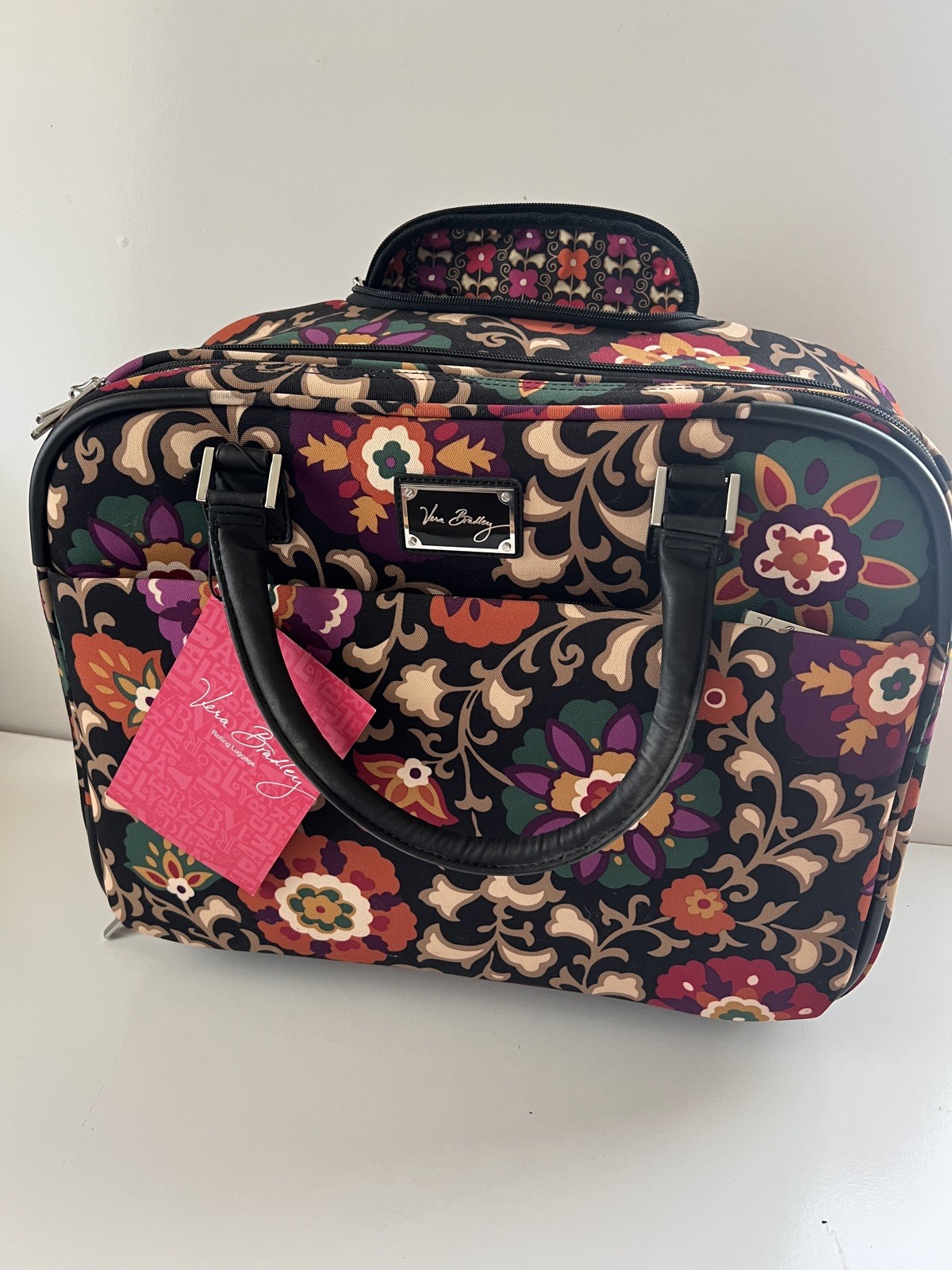 NEW Vera Bradley Softside Rolling Work Bag Floral Weekend Carry On WITH LOCK NEW Vera Bradley Softside Rolling Work Bag Floral Weekend Carry On WITH LOCK
