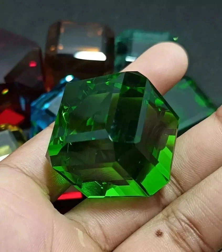 106.60 Carat Flawless Green Peridot Cube Very Clean Certified Loose Gemstone