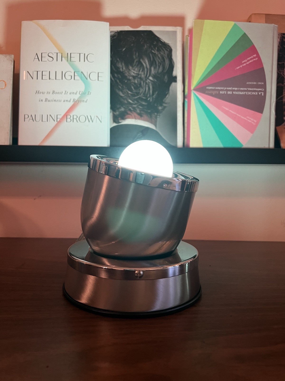 Vintage MCM Style Swivel Table Lamp Chrome Space Age Atomic Smart RGB Light