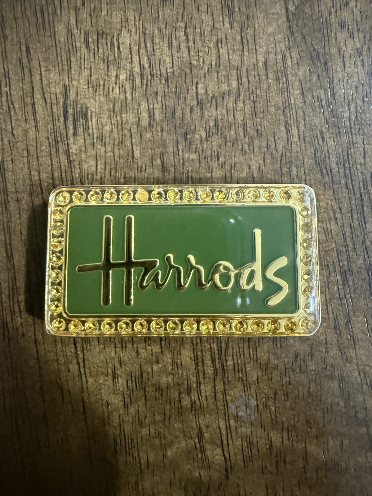 Vintage Harrods London Green Gold Logo Fridge Magnet Knightsbridge England Vintage Harrods London Green Gold Logo Fridge Magnet Knightsbridge England