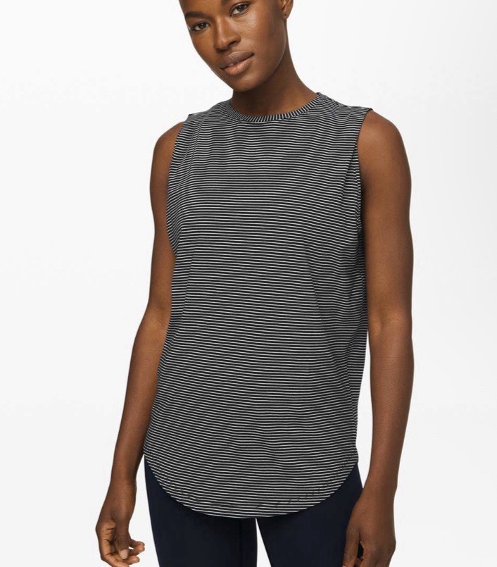Lululemon Women’s Brunswick Muscle Tank Hype Stripe Black White Size 8