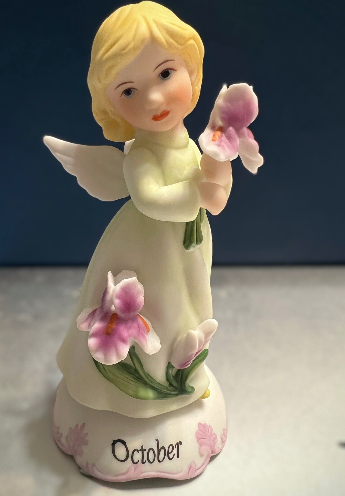 Vintage Ceramic October birthday Girl Figurine