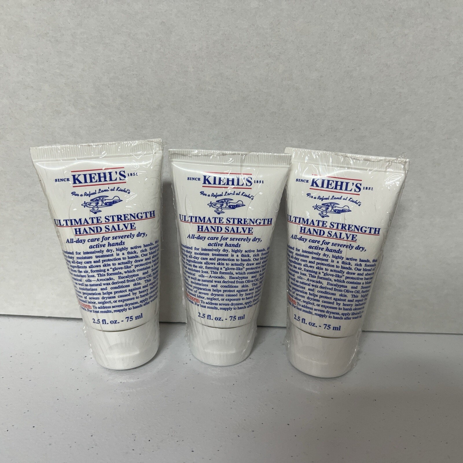 New 3x Kiehl's Ultimate Strength Hand Salve 2.5oz/75ml each New 3x Kiehl's Ultimate Strength Hand Salve 2.5oz/75ml each