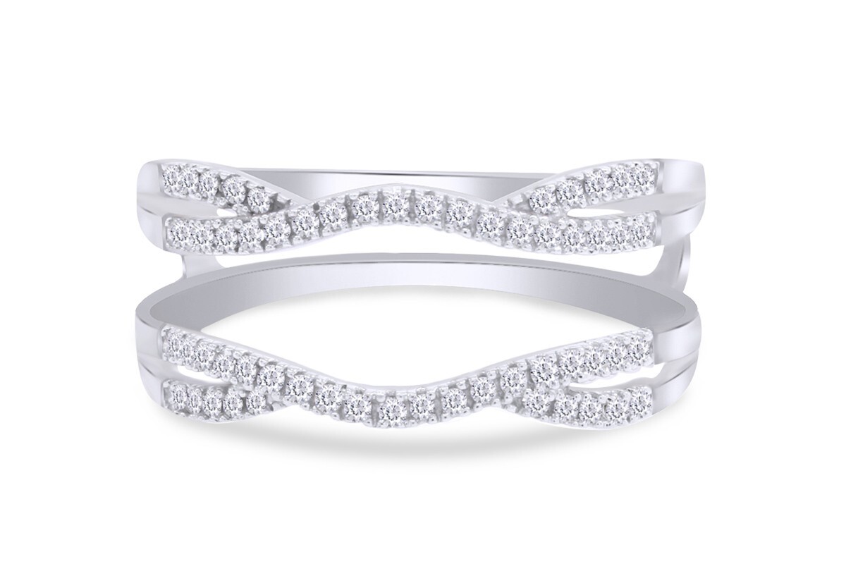 1/3ct Natural Diamond Split Shank Solitaire Enhancer Ring Wrap 10K White Gold 1/3ct Natural Diamond Split Shank Solitaire Enhancer Ring Wrap 10K White Gold