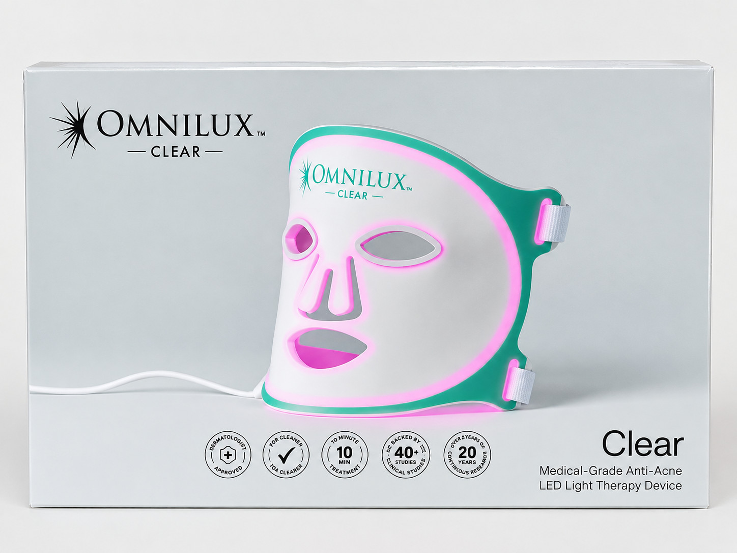 Omnilux Clear LED Mask for Acne Therapy - Lightly Used, All Parts