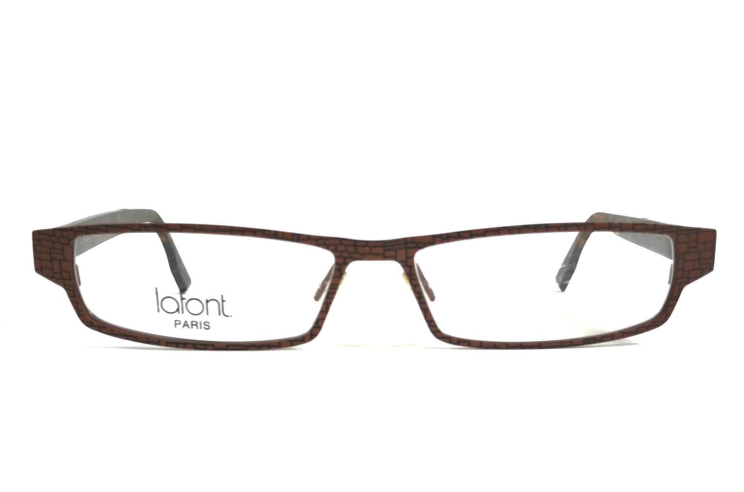 Jean Lafont Eyeglasses Frames TOMY 111 Dark Brown Geometric Rectangle 52-14-148