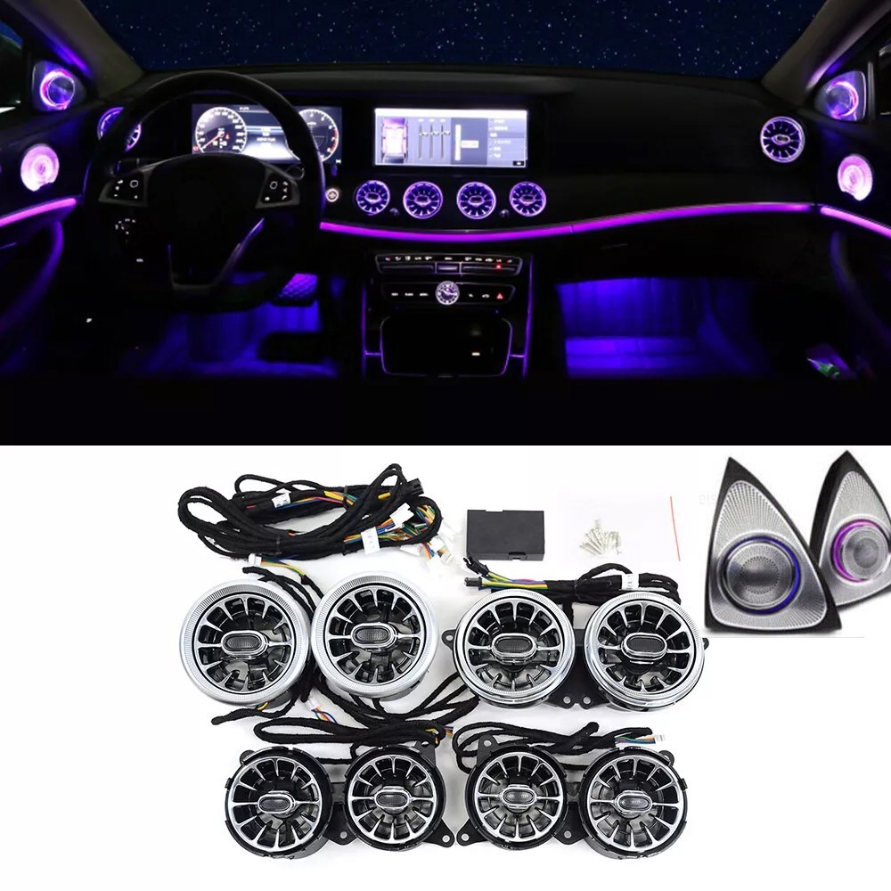 For Mercedes w222 Interior Ambient Light LED Air Vent 3D Rotary Speaker Tweeter