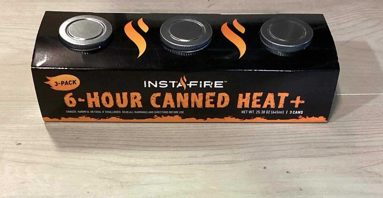 InstaFire 6-Hour Canned Heat 3 Cans for Cooking / Heat / Camping / Survival 3pk InstaFire 6-Hour Canned Heat 3 Cans for Cooking / Heat / Camping / Survival 3pk
