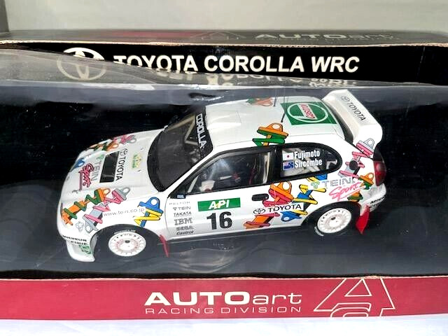 NEW AutoArt TOYOTA CORROLA WRC Australia 1998 #16 Fujimoto 1/18 Diecast Car