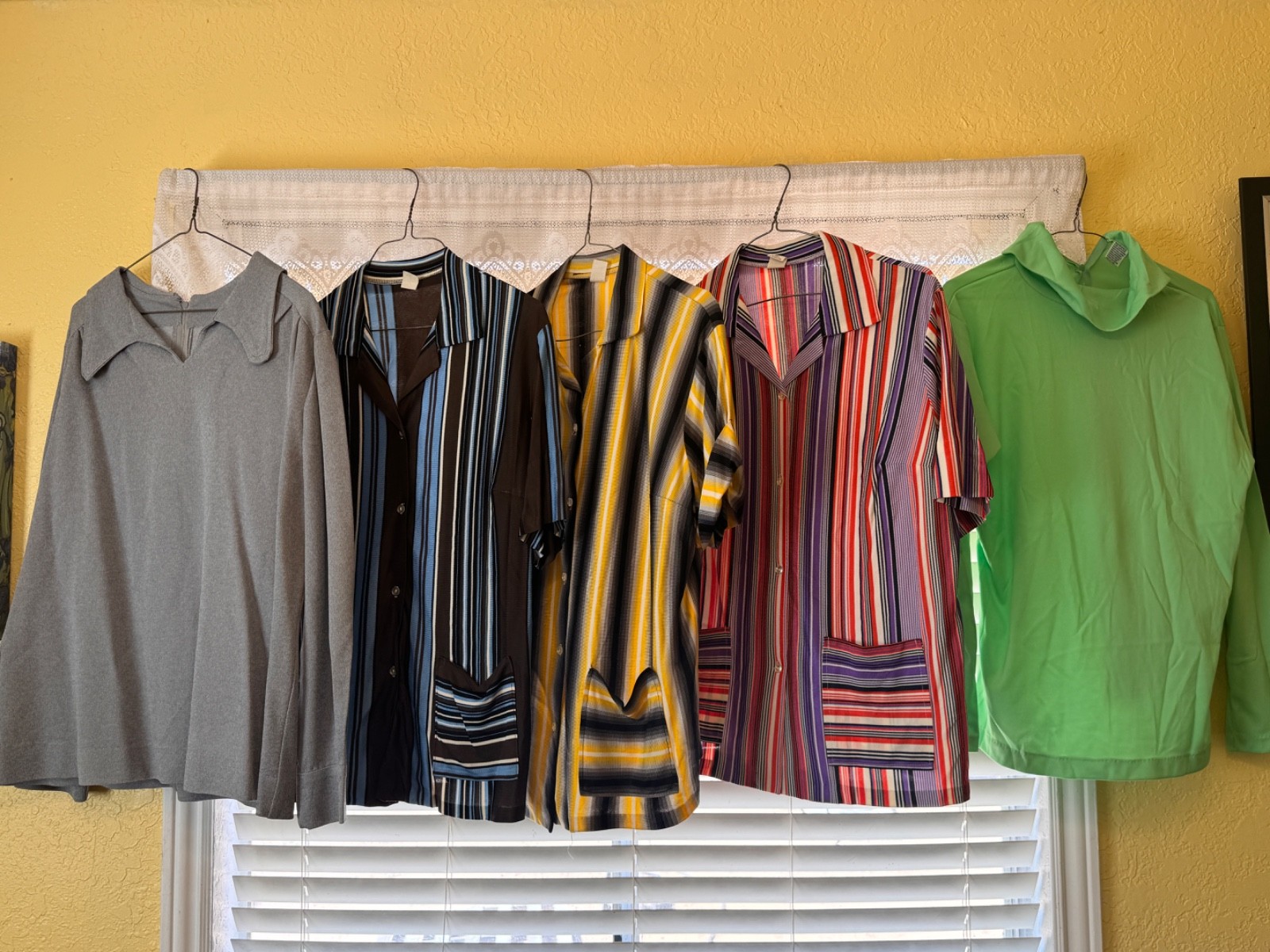 LOT 5 SEARS 1970S SHIRTS STRIPED BOWLING POLYESTER TURTLENECK ROCKABILLY VINTAGE LOT 5 SEARS 1970S SHIRTS STRIPED BOWLING POLYESTER TURTLENECK ROCKABILLY VINTAGE