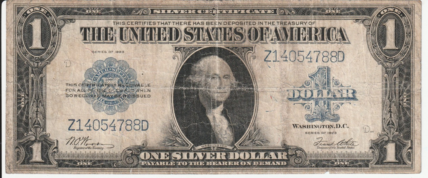 Fr. 238 $1 1923 Silver Certificate  Woods White 