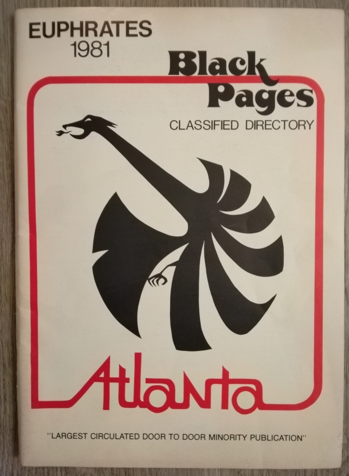 SUPER RARE 1981 Euphrates Atlanta Black Pages Classified Directory SUPER RARE 1981 Euphrates Atlanta Black Pages Classified Directory