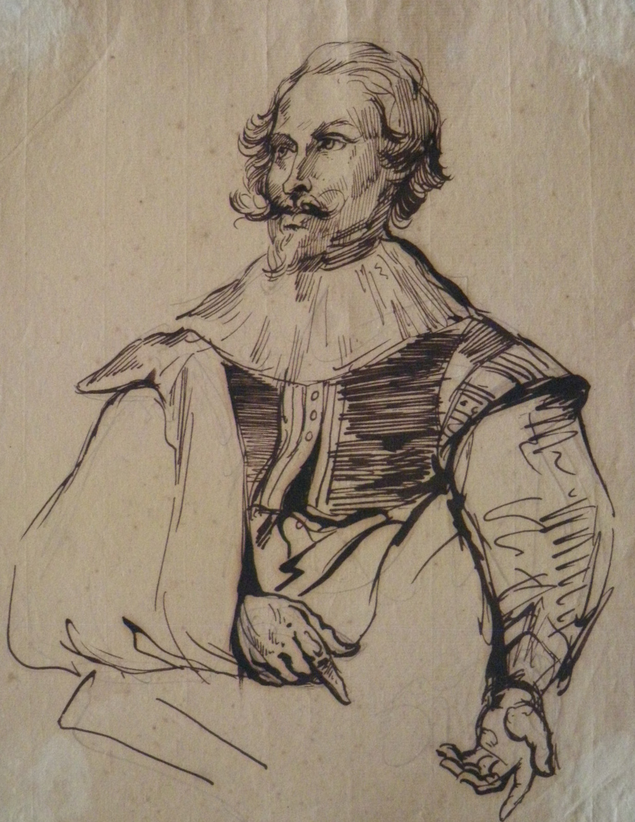 Hippolyte Poterlet (1803-1835) - ink - Paul de Vos after Antoine van Dyck