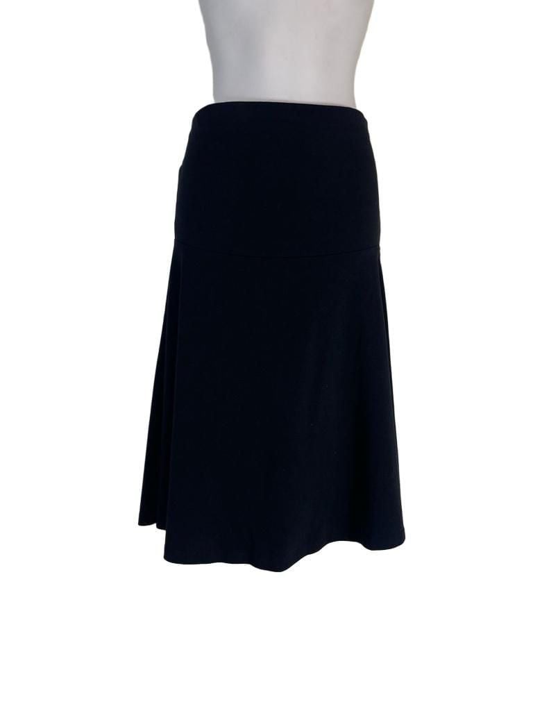 Express Women\'s Black Cotton Blend Fold Over Flared Midi Skirt Express Women\'s Black Cotton Blend Fold Over Flared Midi Skirt