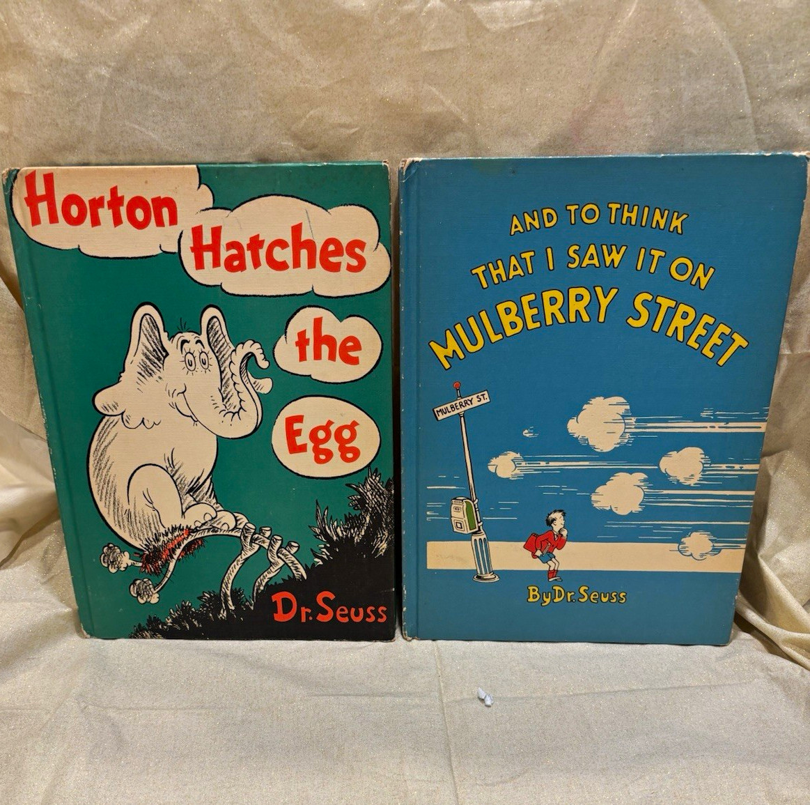 Dr. Seuss Lot 2 Hardcover Book Club Ed: Horton Hatches Egg + Mulberry, Inscribed
