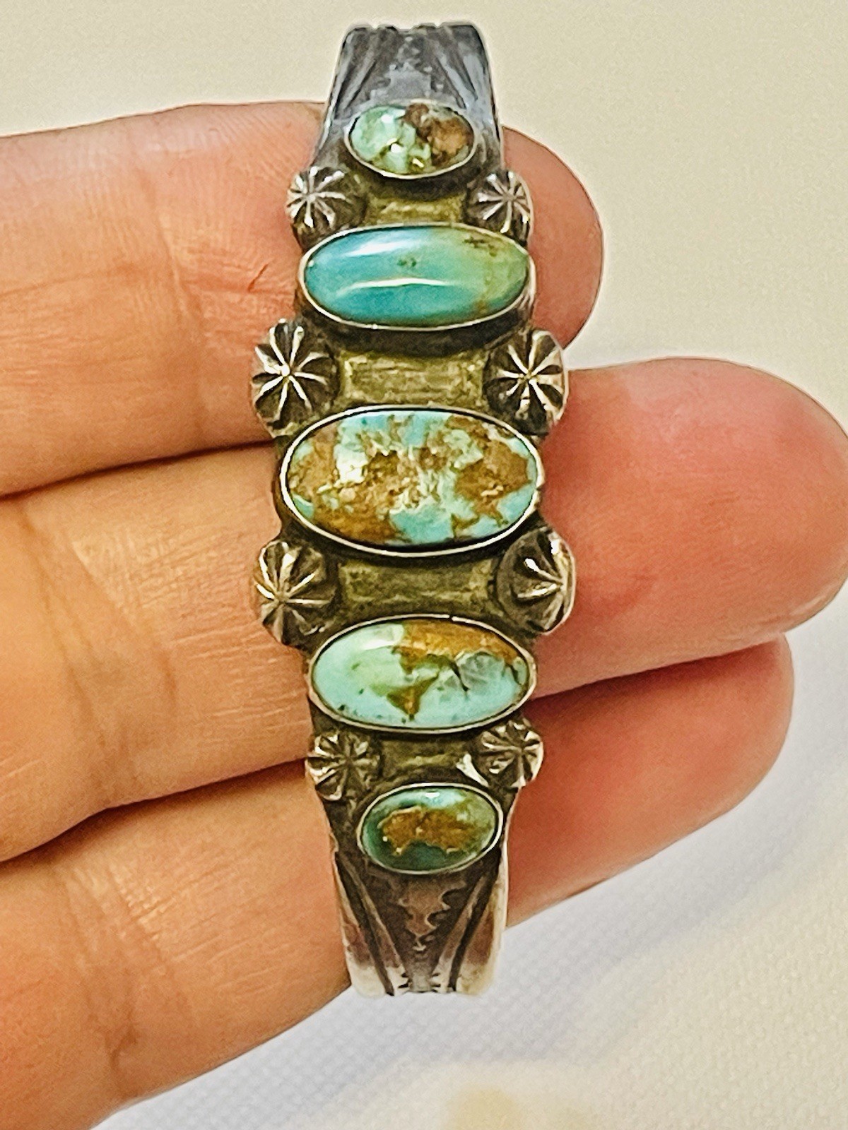 VTG FRED HARVEY ERA Navajo Sterling Silver Turquoise Cuff Bracelet 19g 6.25 VTG FRED HARVEY ERA Navajo Sterling Silver Turquoise Cuff Bracelet 19g 6.25