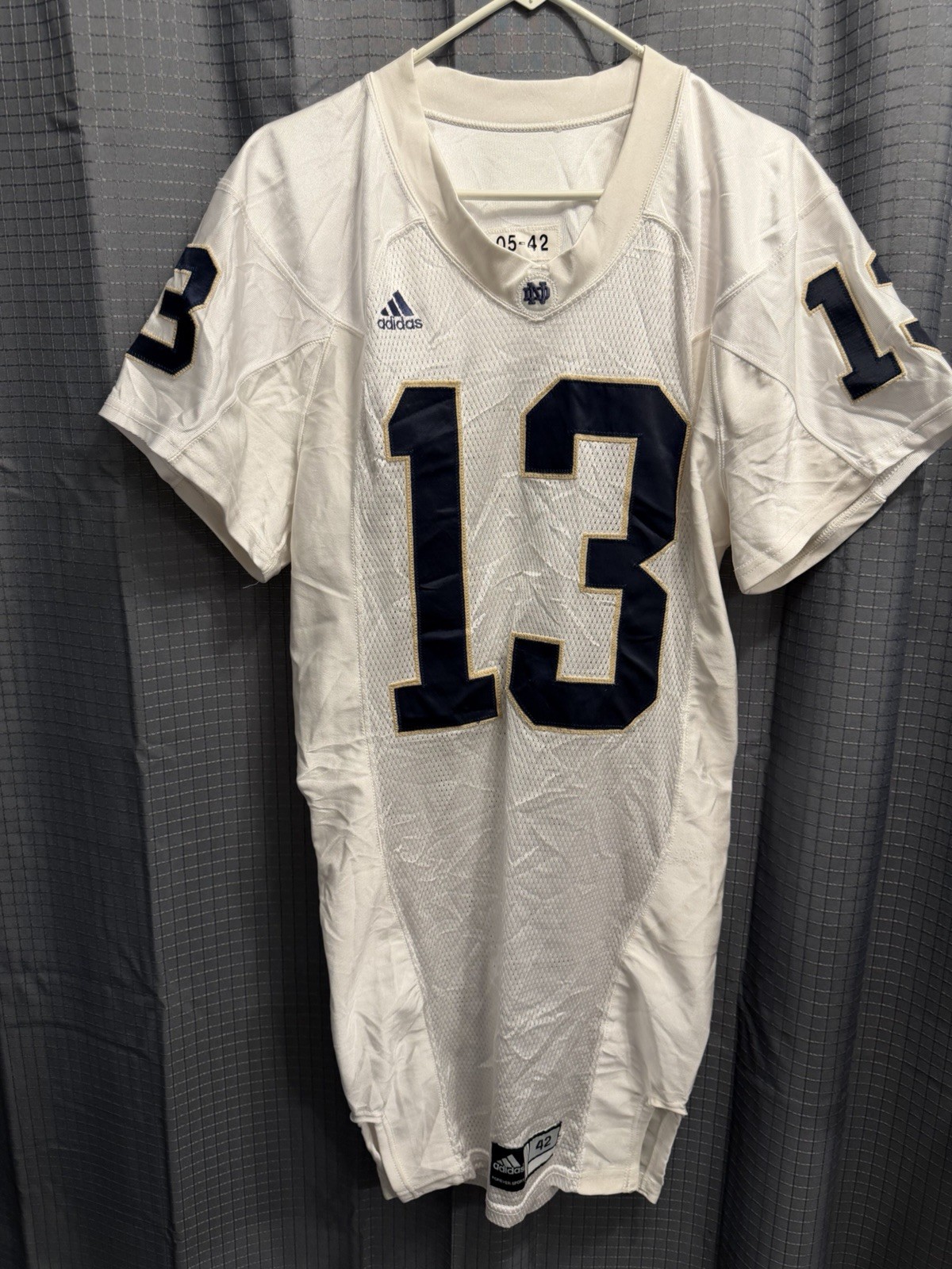 Vintage 2005 Notre Dame #13 Adidas Team Issued Football Jersey Size 42