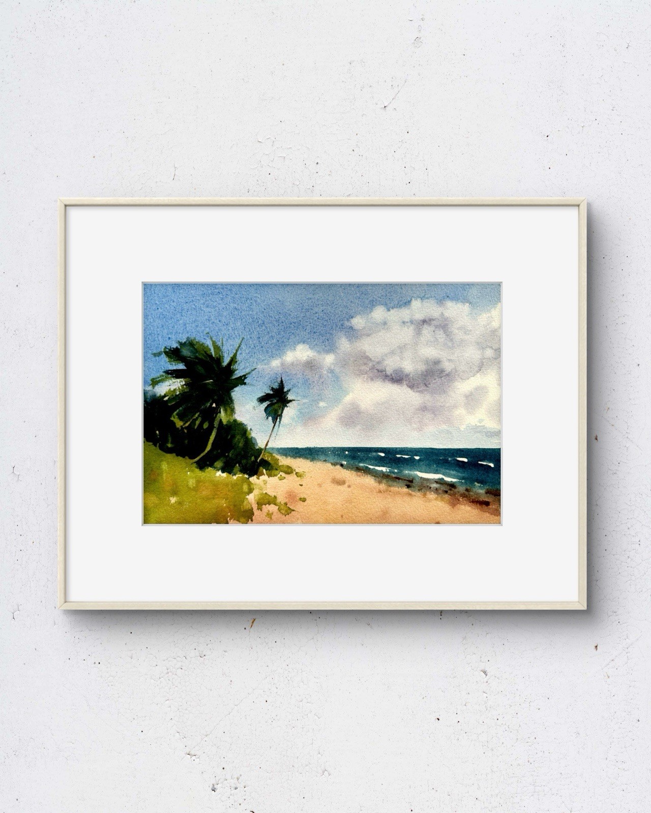 Playa Del Carmen 10x6 Original Watercolor Painting on Paper Signed by Artist