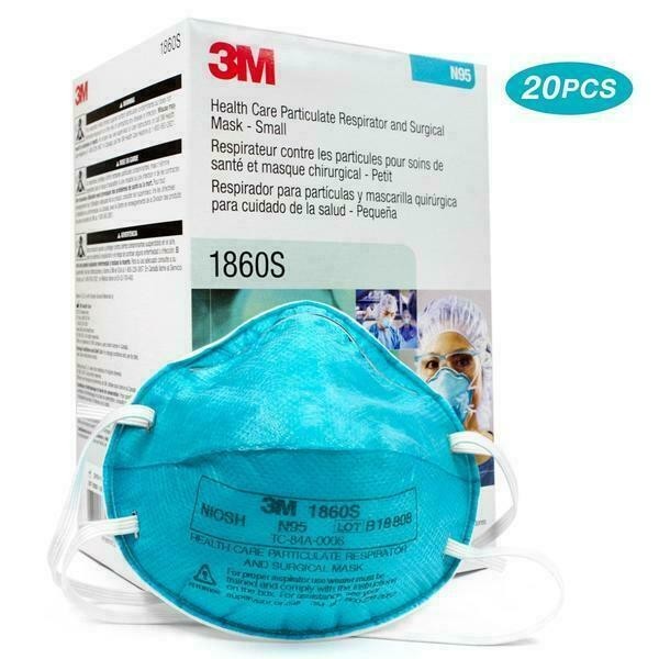 3M 1860S Small Health Care Particulate Respirator and Surgical Mask, N95, 20 Per