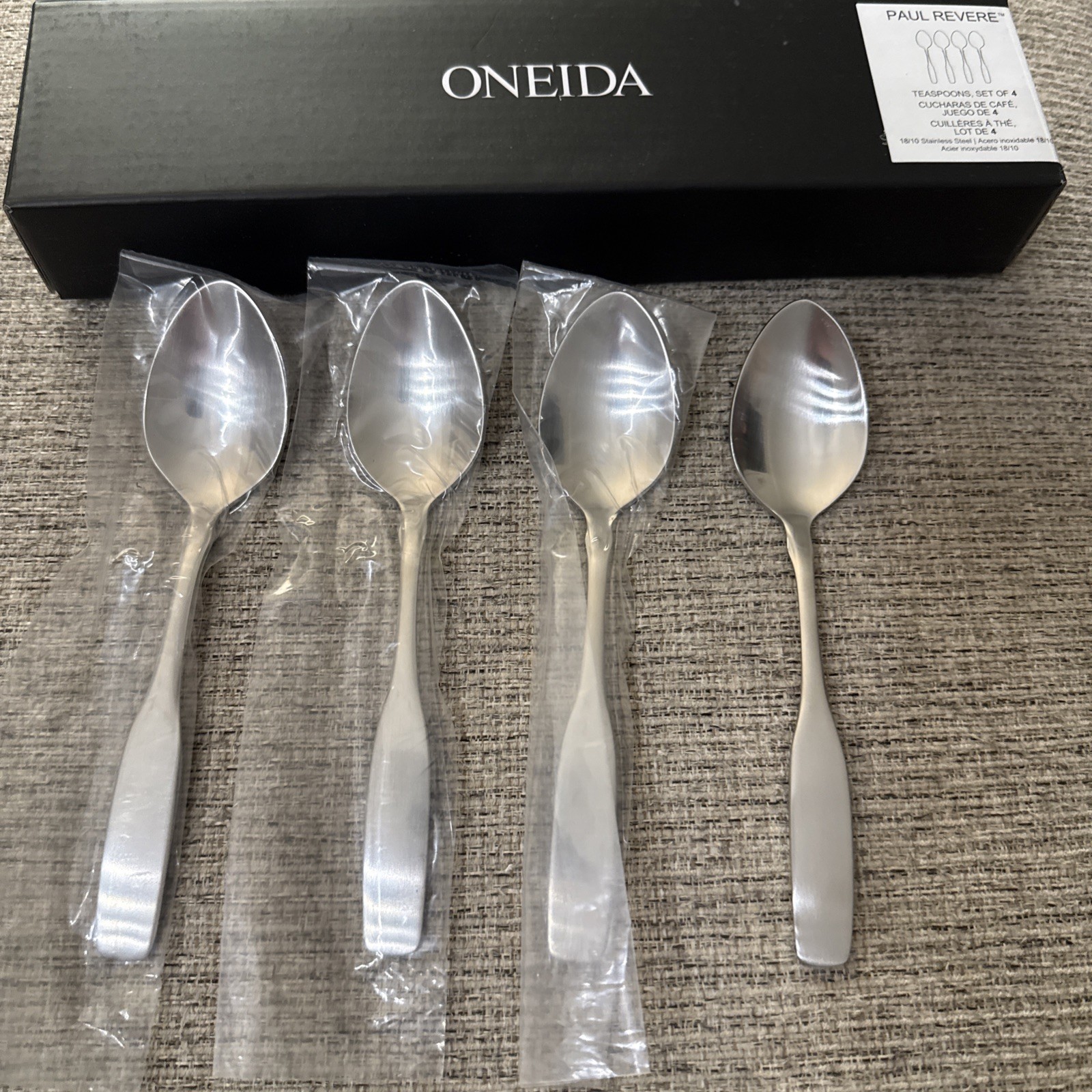 Oneida Paul Revere Teaspoons  Stainless -Lot of 4