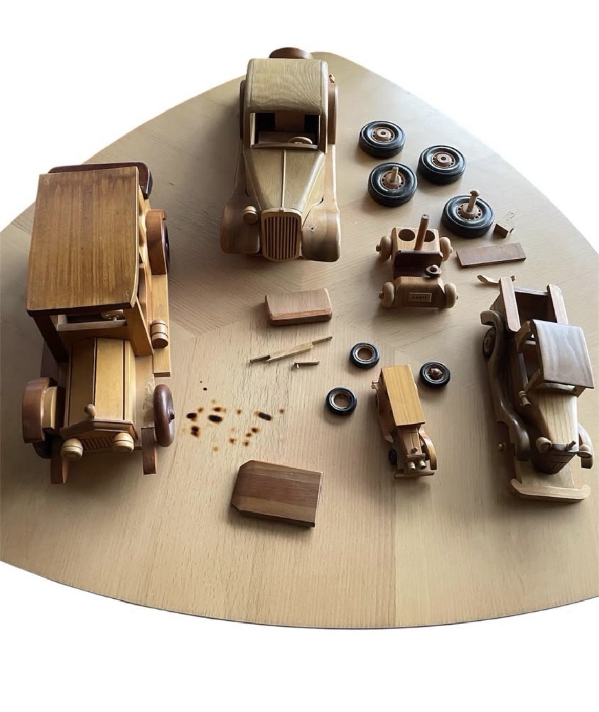 Handcrafted Vintage Wooden Toy Vehicles - Some Pieces, Some Whole Lot Handcrafted Vintage Wooden Toy Vehicles - Some Pieces, Some Whole Lot