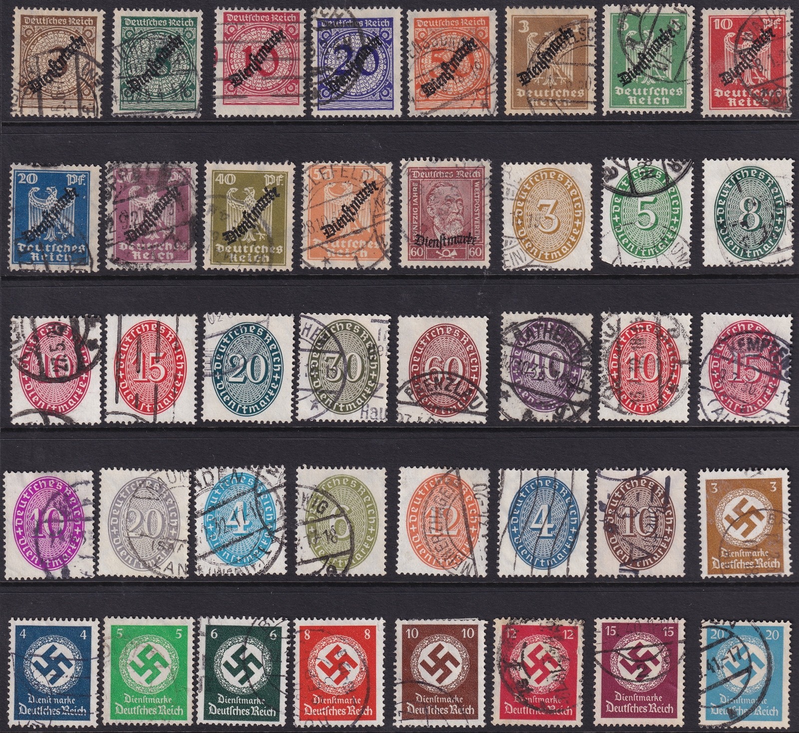 Lot-R Authentic Historical Stamps Germany WWII 3rd Reich Official Classic U