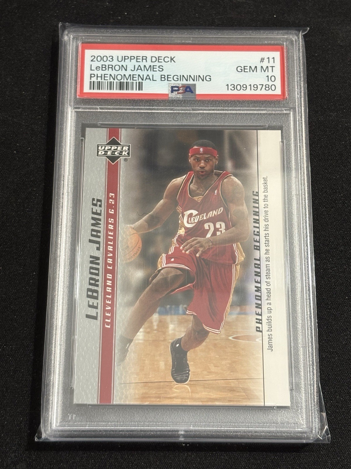 Graded 2003-04 Upper Deck LEBRON JAMES 11 Phenomenal Beginning Rookie PSA 10