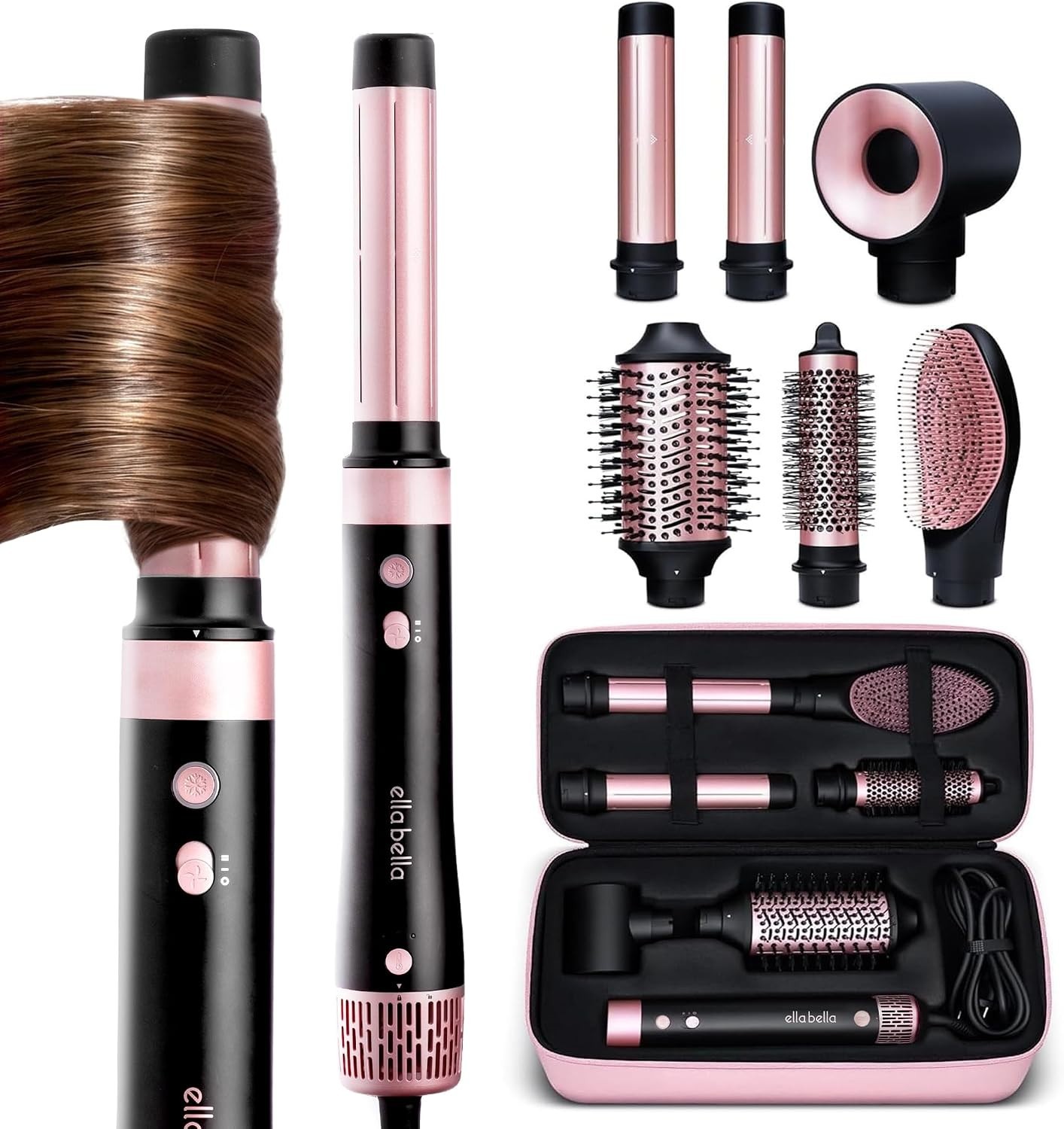 Ella Bella Hyper Styler 6 in 1 Hot Air Styler - Black & Rose Gold