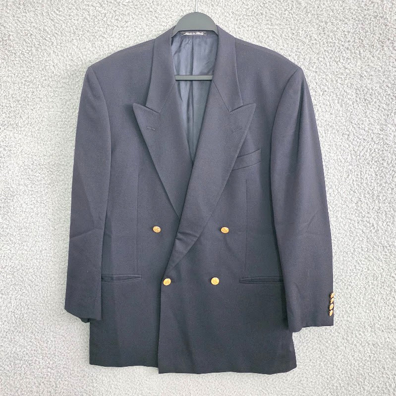 Vintage Valentino Uomo Double Breasted Blazer Mens 40R Navy Blue Sports jacket Vintage Valentino Uomo Double Breasted Blazer Mens 40R Navy Blue Sports jacket